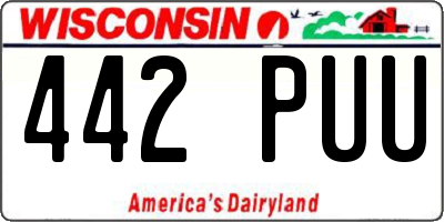 WI license plate 442PUU