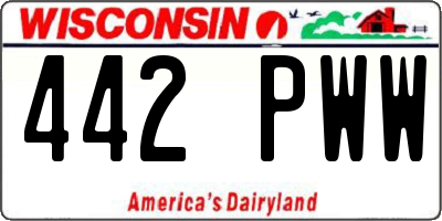 WI license plate 442PWW