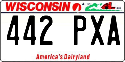 WI license plate 442PXA