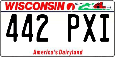 WI license plate 442PXI