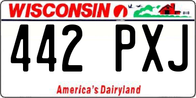 WI license plate 442PXJ