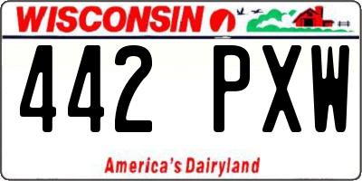 WI license plate 442PXW