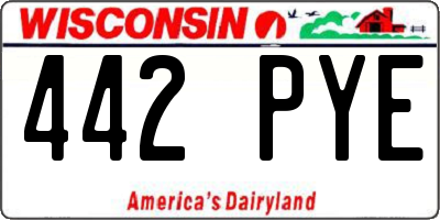 WI license plate 442PYE
