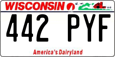 WI license plate 442PYF