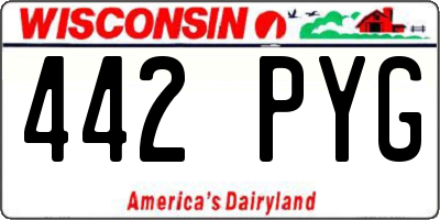 WI license plate 442PYG