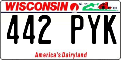 WI license plate 442PYK