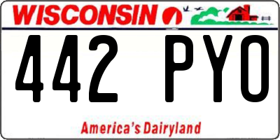 WI license plate 442PYO