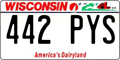 WI license plate 442PYS