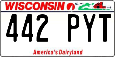 WI license plate 442PYT