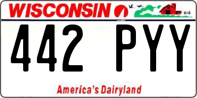 WI license plate 442PYY