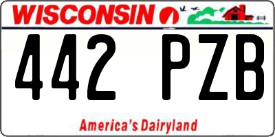 WI license plate 442PZB