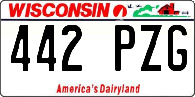 WI license plate 442PZG