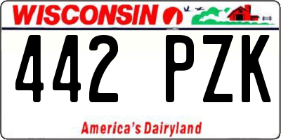 WI license plate 442PZK