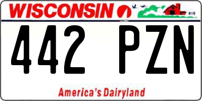 WI license plate 442PZN