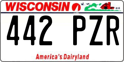 WI license plate 442PZR