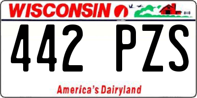 WI license plate 442PZS