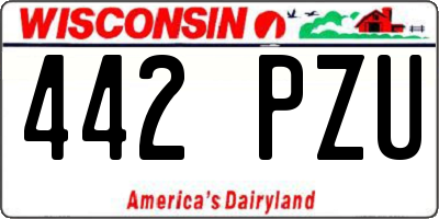 WI license plate 442PZU