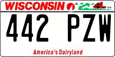WI license plate 442PZW