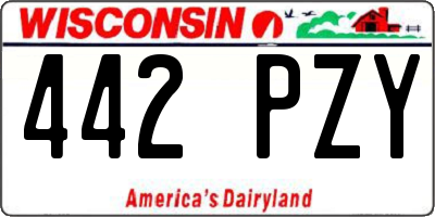 WI license plate 442PZY
