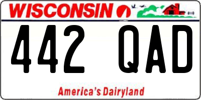 WI license plate 442QAD