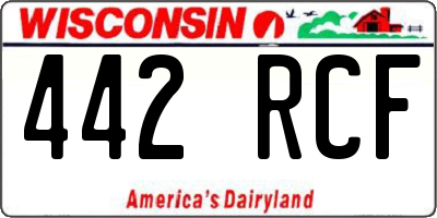 WI license plate 442RCF