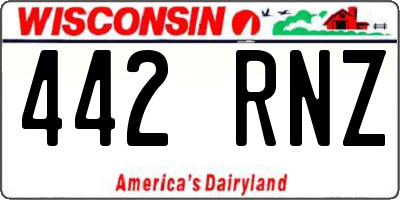 WI license plate 442RNZ