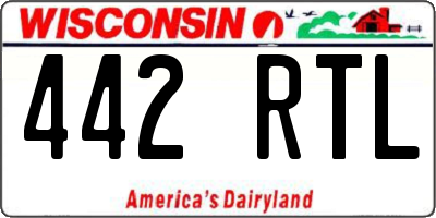 WI license plate 442RTL