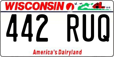 WI license plate 442RUQ