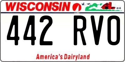 WI license plate 442RVO