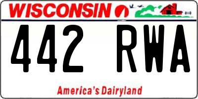 WI license plate 442RWA