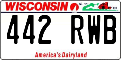 WI license plate 442RWB