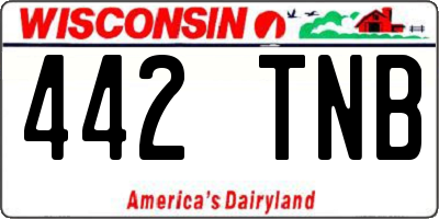 WI license plate 442TNB