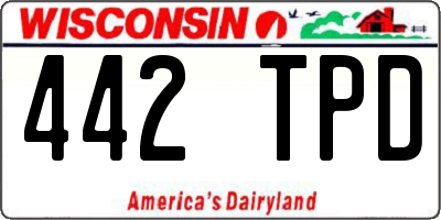 WI license plate 442TPD