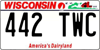 WI license plate 442TWC