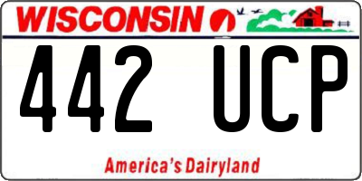 WI license plate 442UCP