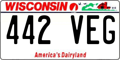 WI license plate 442VEG