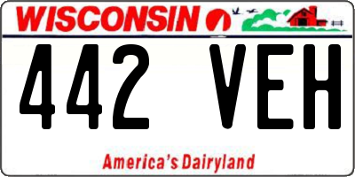 WI license plate 442VEH