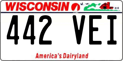WI license plate 442VEI