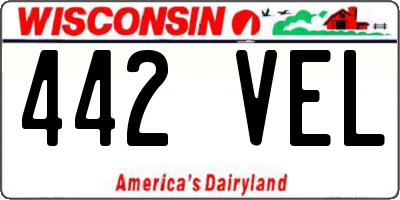 WI license plate 442VEL
