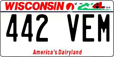WI license plate 442VEM