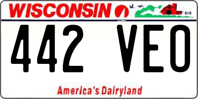 WI license plate 442VEO
