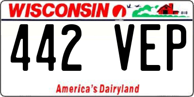 WI license plate 442VEP