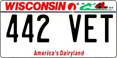 WI license plate 442VET