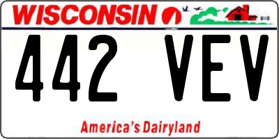 WI license plate 442VEV