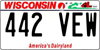 WI license plate 442VEW
