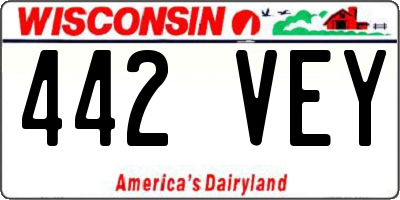 WI license plate 442VEY