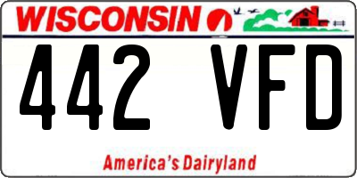 WI license plate 442VFD