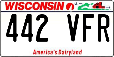WI license plate 442VFR