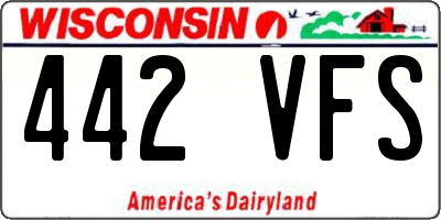 WI license plate 442VFS