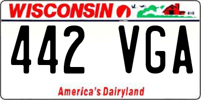 WI license plate 442VGA